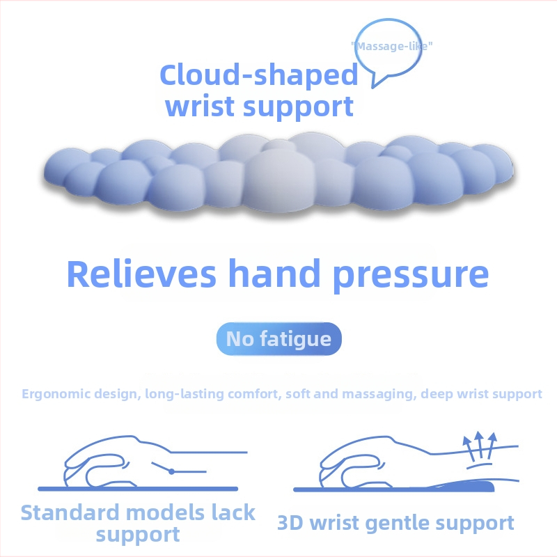 Podložka na zápästie, dvojstranná pena, séria Cloud, odolná voči opotrebeniu, do kancelárie