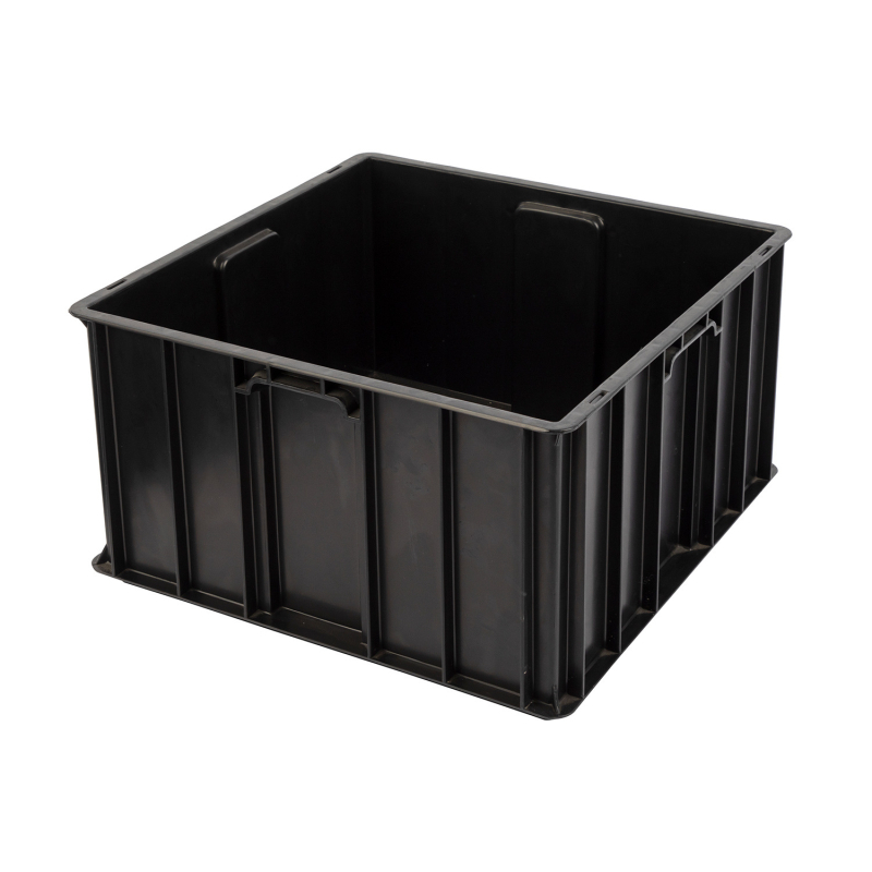 Sanwei PP antistatička logistička kutija za prijevoz i skladištenje, kutija za transport/odnos, injekcijski oblikovana, vanjske dimenzije 400x400x220 mm, unutarnje 370x370x200 mm, debljina zida 2,5 mm, težina 2 kg, nosivost 20 kg