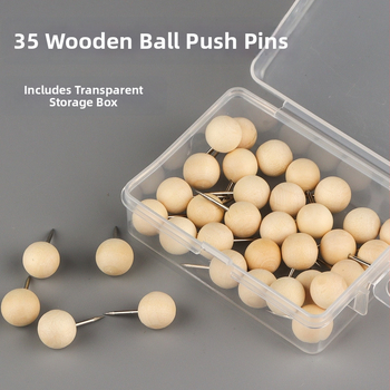 Drveni kuglasti čavlić za ploču, model cklrz-008, marka cklrz, u kutiji, za ured i obrazovanje