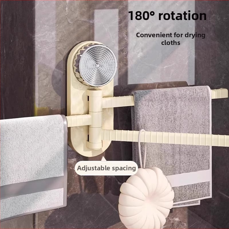 Otáčajúci sa držiak utierok do kuchyne s prísavkou, nástenný, 3 úrovne, plast, nosnosť 3 kg, bez vŕtania
