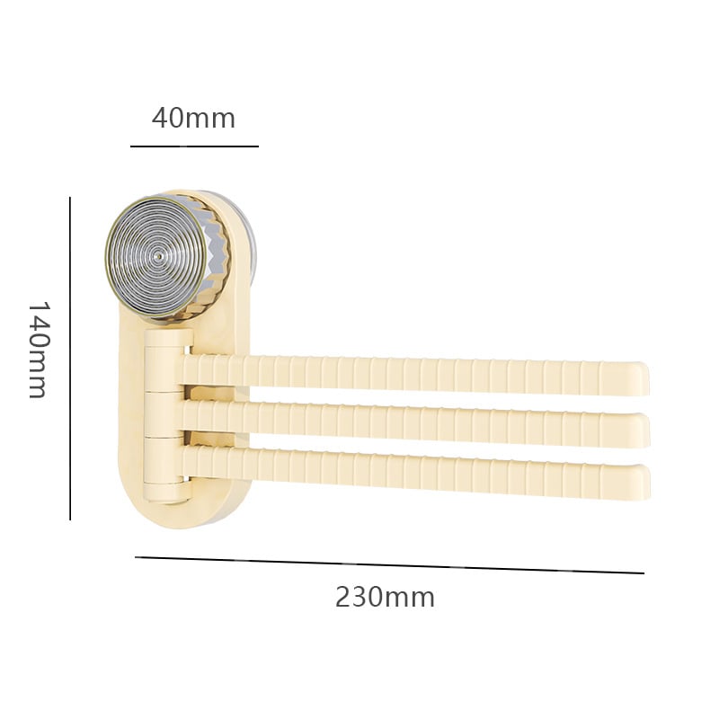 Κρεμάστρα πετσέτας κουζίνας με βεντούζα, περιστρεφόμενη, τοίχου, 3 επίπεδα, πλαστικό, χωρητικότητα έως 3 kg, χωρίς διάτρηση