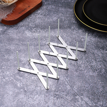 Rozsdamentes acélból készült összecsukható edény- és tálállvány – többfunkciós, konyhákhoz és éttermekhez, modern egyszerű stílus