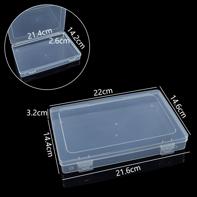 PP plastična kutija za stolno skladištenje s poklopcem, otvaranje flip, model Empty Box, pakiranje 90 kom