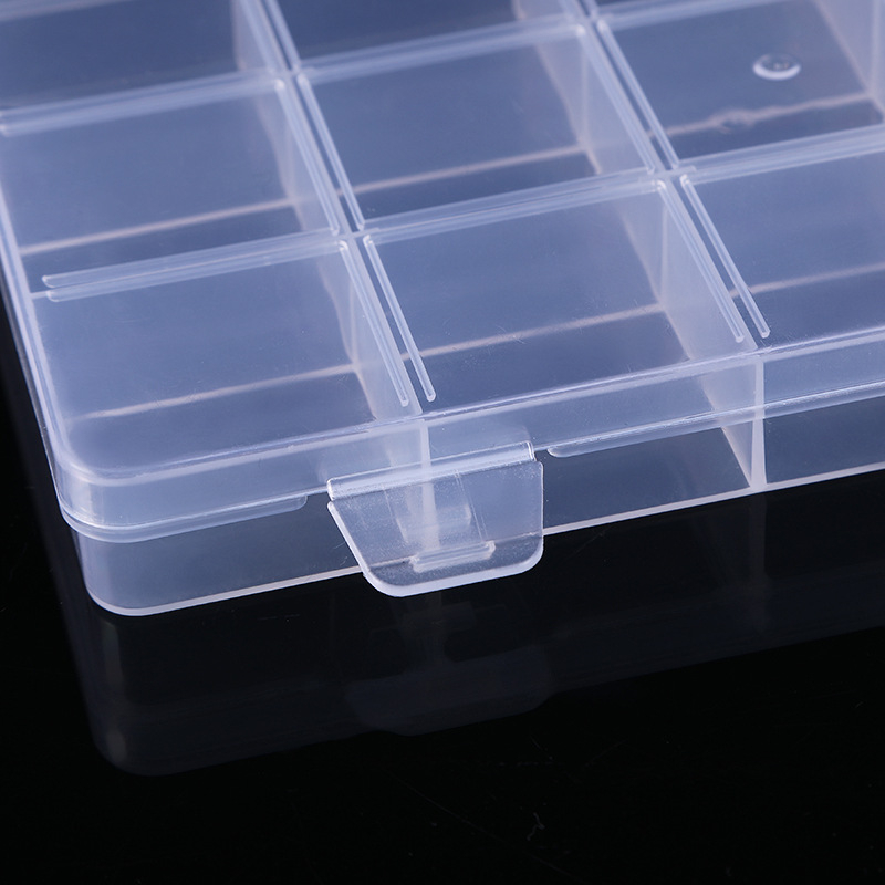 Stolna kutija za pohranu s 15 pretinaca, prozirni PP plastik, dvostruko zatvaranje