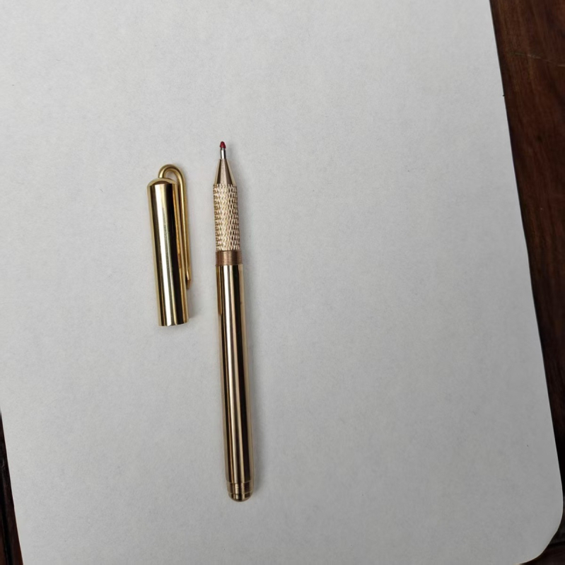 Ručno izrađena mesingana olovka s klipom – model Rongfeng Press the brass pen, namijenjena za potpisivanje, mogućnost prilagodbe