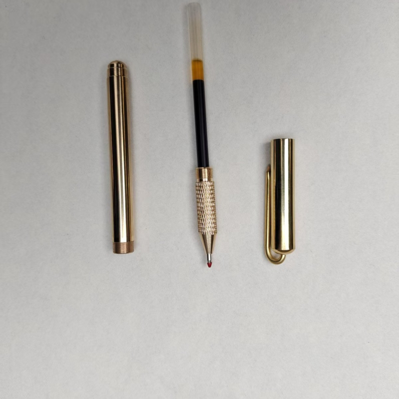 Ručno izrađena mesingana olovka s klipom – model Rongfeng Press the brass pen, namijenjena za potpisivanje, mogućnost prilagodbe