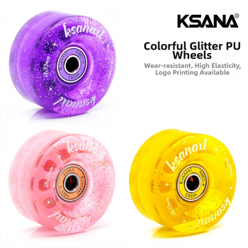 Role inline cu două rânduri, patru roți, roți PU transparente, duritate 82A, fără iluminare