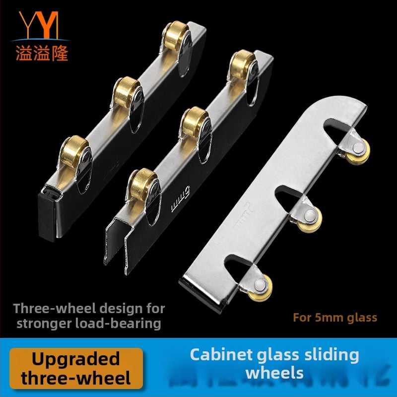 Set staklenih kliznih valjaka za klizna vrata, 5 mm debljine, nehrđajući čelik, model F7668877H9MH8H