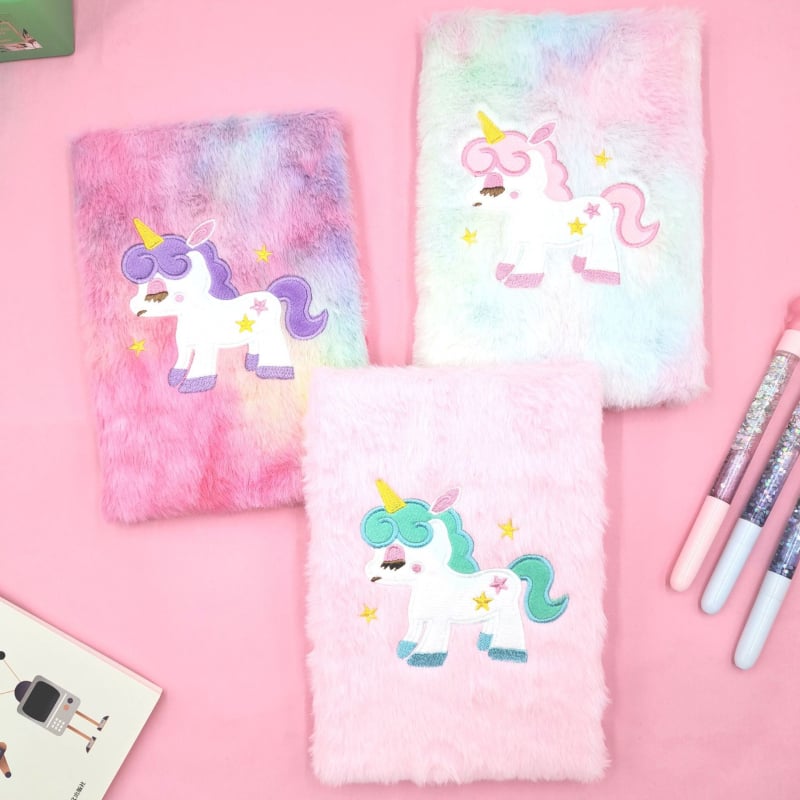 Σημειωματάριο με εξώφυλλο από ύφασμα, κεντημένος μονόκερος σε βελούδινο κάλυμμα, δέσιμο γαλλικού τύπου, χαρτί 70 gsm, 50–100 σελίδες, δημιουργικό στυλ