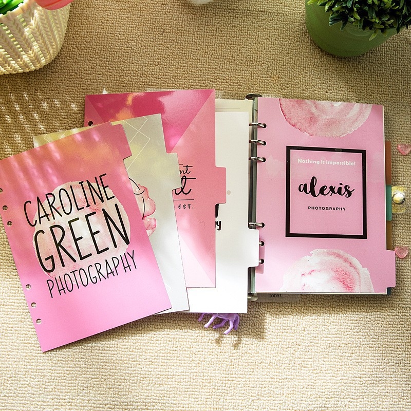 Keku separator de pagini pentru caiet cu foi detașabile, hârtie interioară, 5 foi, personalizare disponibilă