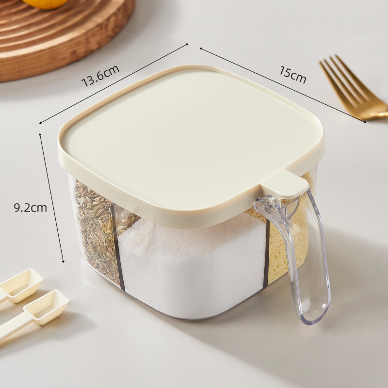 Četverokomorni plastični set posuda za začine s mogućnošću otiska loga