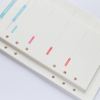 Refill de caiet cu 6 găuri și pagini în grilă — Guodong Paper Bag, 40 de foi