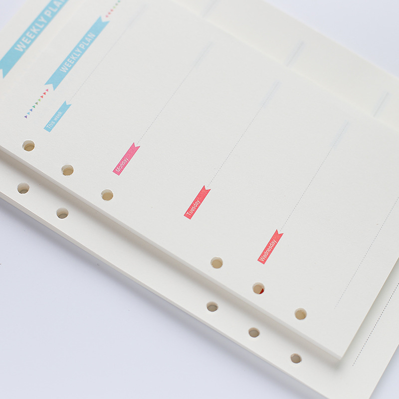 Refill de caiet cu 6 găuri și pagini în grilă — Guodong Paper Bag, 40 de foi