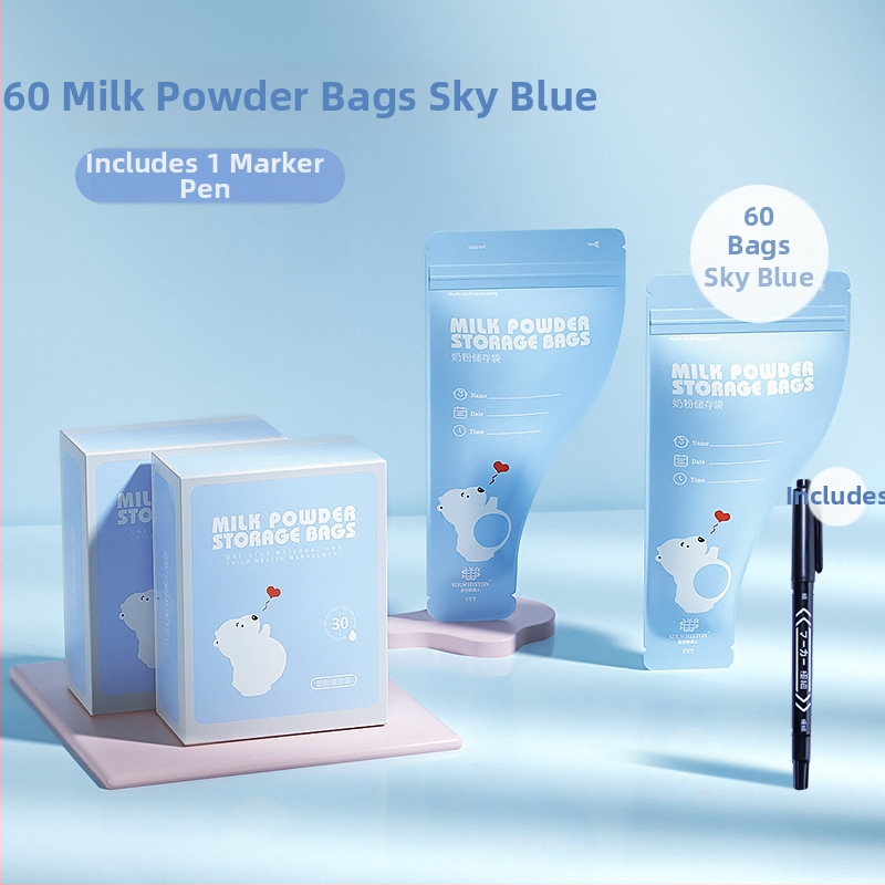 Sada na skladovanie mliečneho prášku: prenosný jednorazový uzavierací vrecko a dóza na prášok, Sir Wheston, štýl 39064733