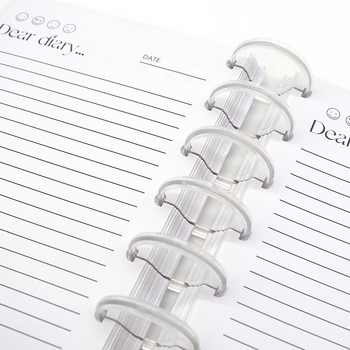 Caiet cu legătură spirală, găuri tip ciupercă, 150 pagini, hârtie interioară, imprimare logo disponibilă, personalizabil