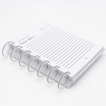 Caiet cu legătură spirală, găuri tip ciupercă, 150 pagini, hârtie interioară, imprimare logo disponibilă, personalizabil