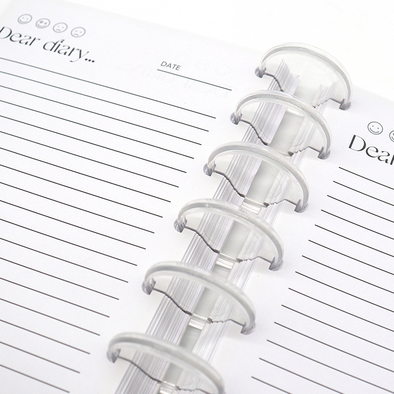 Caiet cu legătură spirală, găuri tip ciupercă, 150 pagini, hârtie interioară, imprimare logo disponibilă, personalizabil