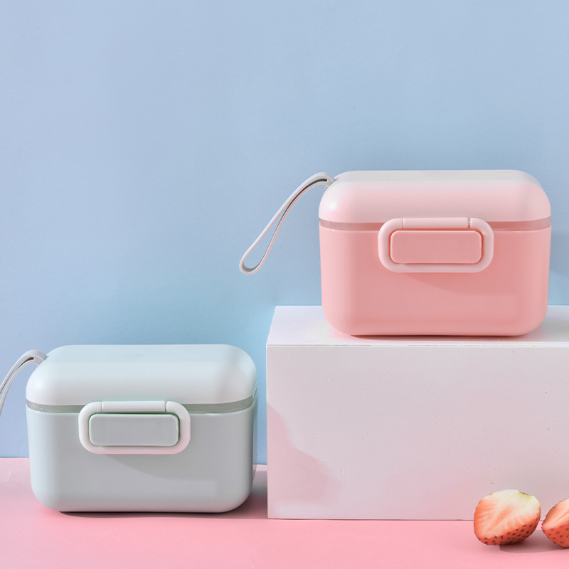 Prenosna kutija za prah mlijeka za bebe s žličicom, dvostruki sloj, Colorful Childhood, za uzrast 0-1 godina, licencirana privatna etiketa