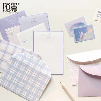 Mo Mo σετ επιστολοχαρτου σε κουτί – δημιουργικό ρετρό ημερολόγιο και διακοσμητικά φάκελα για φωτογραφικό άλμπουμ, 6 σχέδια