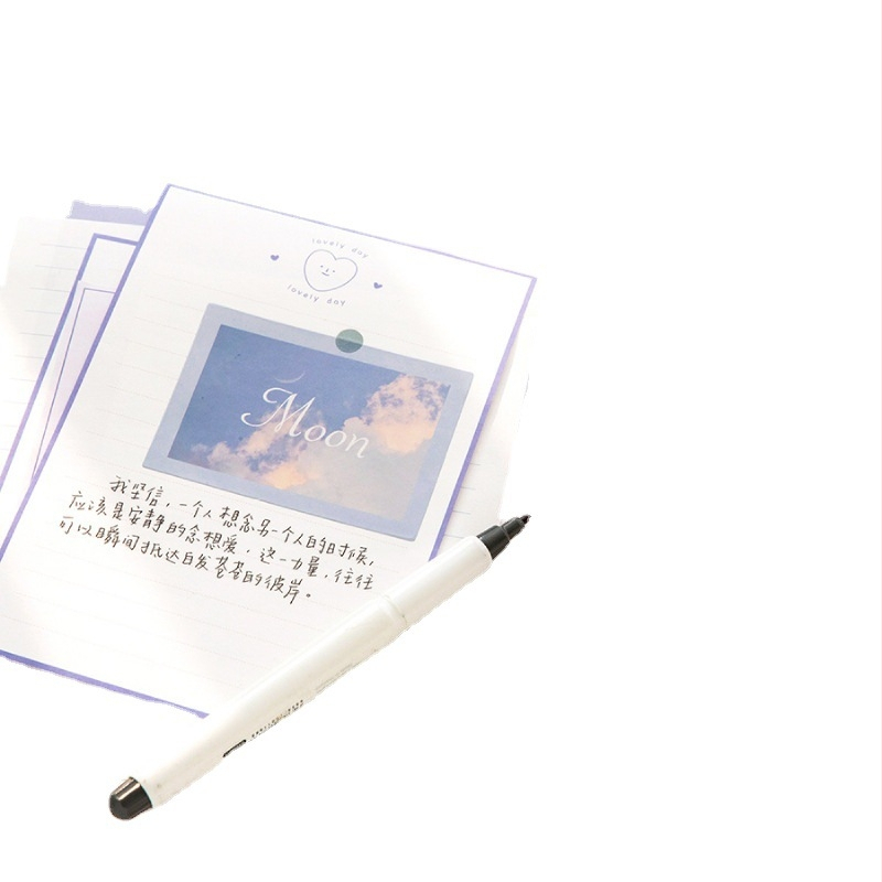 Mo Mo σετ επιστολοχαρτου σε κουτί – δημιουργικό ρετρό ημερολόγιο και διακοσμητικά φάκελα για φωτογραφικό άλμπουμ, 6 σχέδια