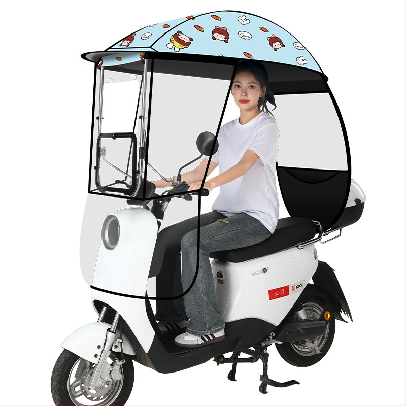 Umbrelă de soare cu 3 arce din fibră, deschidere/închidere manuală, protecție UPF 40+, rotire, rezistentă la vânt și ploaie