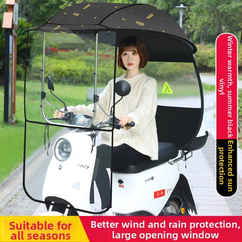 Umbrelă de soare cu 3 arce din fibră, deschidere/închidere manuală, protecție UPF 40+, rotire, rezistentă la vânt și ploaie