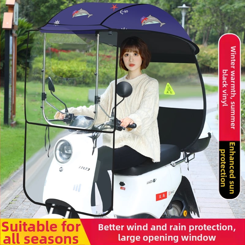 Umbrelă de soare cu 3 arce din fibră, deschidere/închidere manuală, protecție UPF 40+, rotire, rezistentă la vânt și ploaie