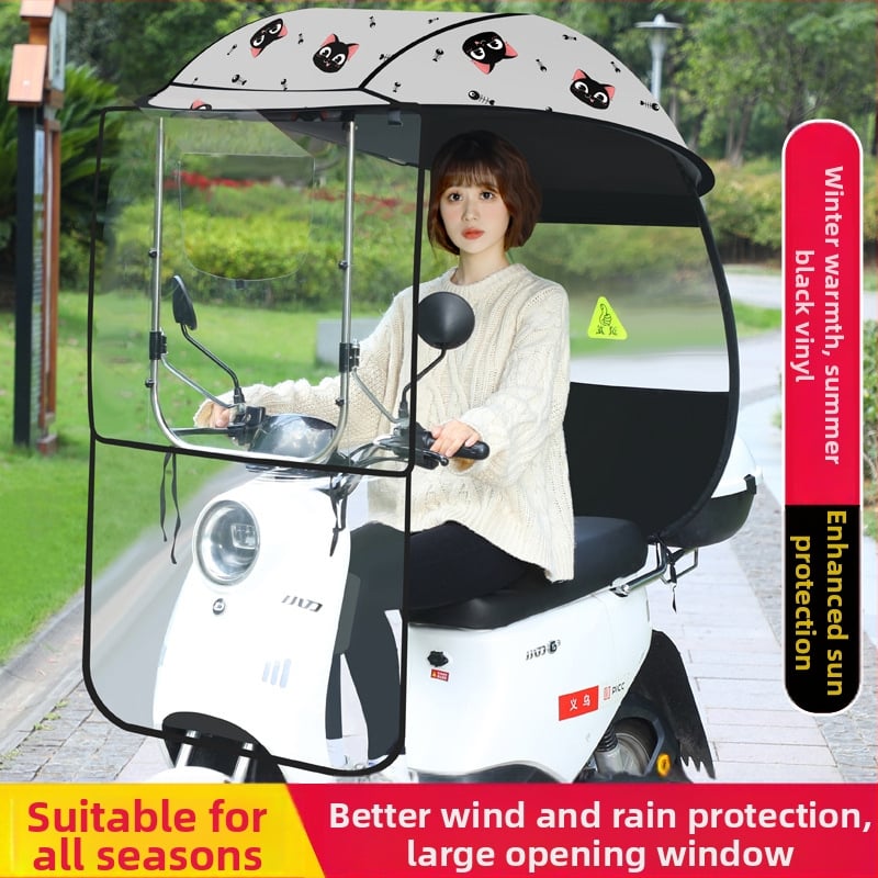 Umbrelă de soare cu 3 arce din fibră, deschidere/închidere manuală, protecție UPF 40+, rotire, rezistentă la vânt și ploaie