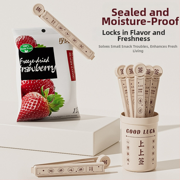 Μαγνητικό κλιπ σφράγισης για σακούλες τροφίμων από πλαστικό, ανθεκτικό στην υγρασία και διατήρηση της φρεσκάδας; κατάλληλο για σφράγιση γάλακτος σε σκόνη και σνακ μπανάνας; δυνατότητα εκτύπωσης λογότυπου; 1 κουτί με 6 τεμάχια