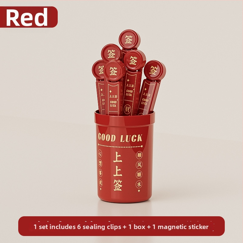 Μαγνητικό κλιπ σφράγισης για σακούλες τροφίμων από πλαστικό, ανθεκτικό στην υγρασία και διατήρηση της φρεσκάδας; κατάλληλο για σφράγιση γάλακτος σε σκόνη και σνακ μπανάνας; δυνατότητα εκτύπωσης λογότυπου; 1 κουτί με 6 τεμάχια