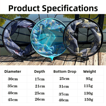 Hlava rybárskej sieťky z hliníkovej zliatiny, odnímateľná a vymeniteľná sieť, kruhový tvar, proti zachytávaniu, rýchloschnúca