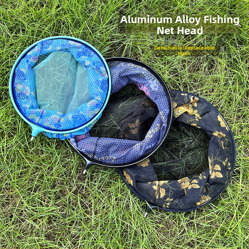 Hlava rybárskej sieťky z hliníkovej zliatiny, odnímateľná a vymeniteľná sieť, kruhový tvar, proti zachytávaniu, rýchloschnúca