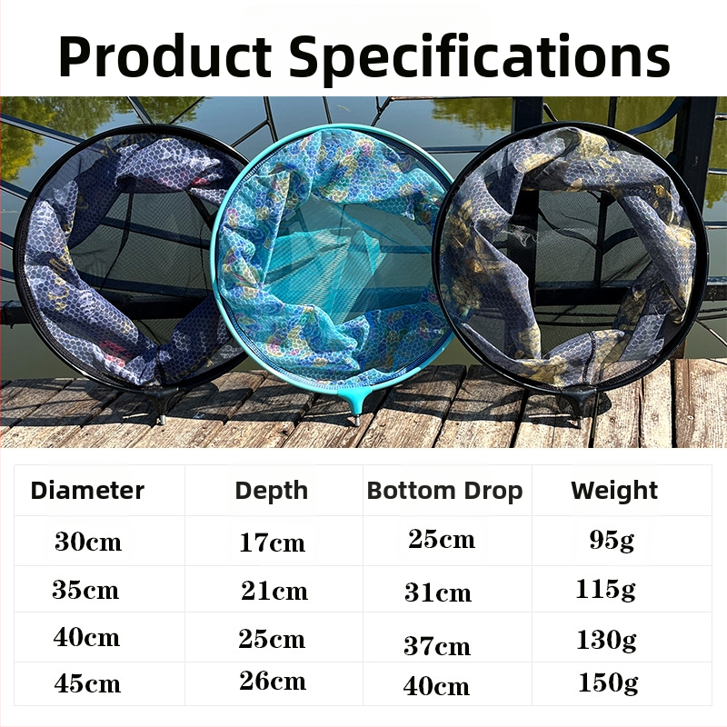 Hlava rybárskej sieťky z hliníkovej zliatiny, odnímateľná a vymeniteľná sieť, kruhový tvar, proti zachytávaniu, rýchloschnúca