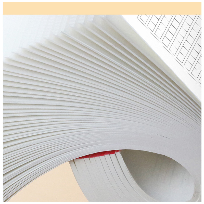 Book Line Bilježnica s kvadratnom mrežom za skladanje, 400 ćelija, debeli papir, stil kineskog omota, otisnuti logo