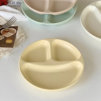 Πορσελάνινο πιάτο για δείπνο, στρογγυλό σχήμα, φρέσκο και χαριτωμένο στυλ, κατάλληλο για φούρνο μικροκυμάτων και με τυπωμένο λογότυπο