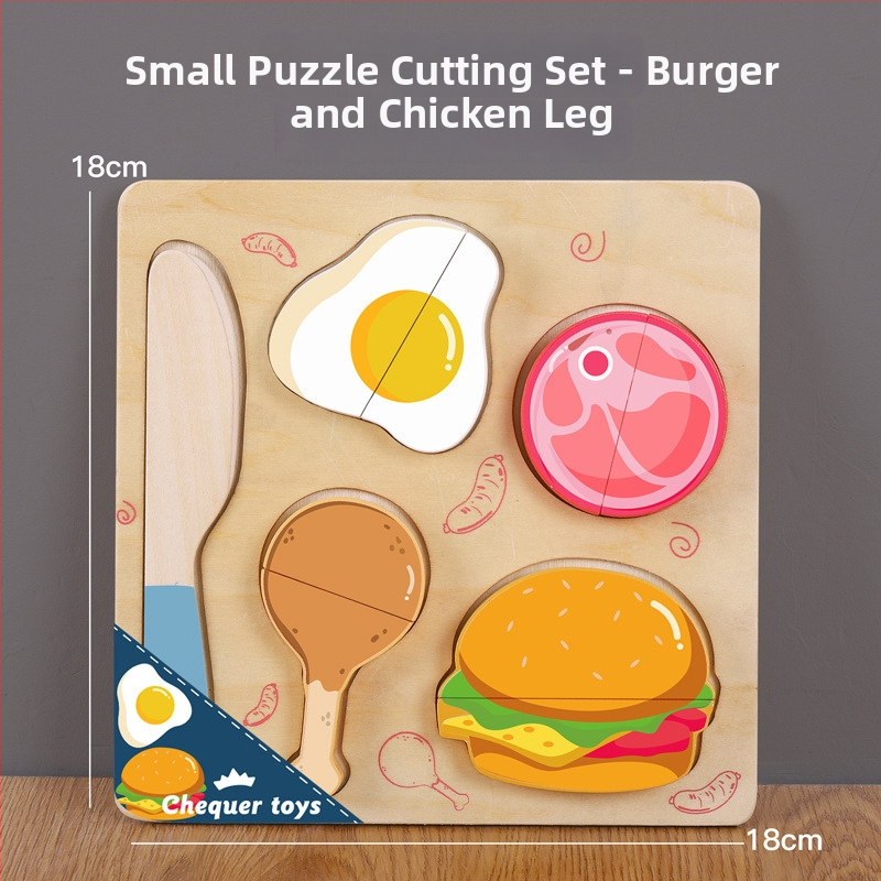 Drevená magnetická puzzle doska na krájanie ovocia a zeleniny – detská drevená hračka 4–6 rokov