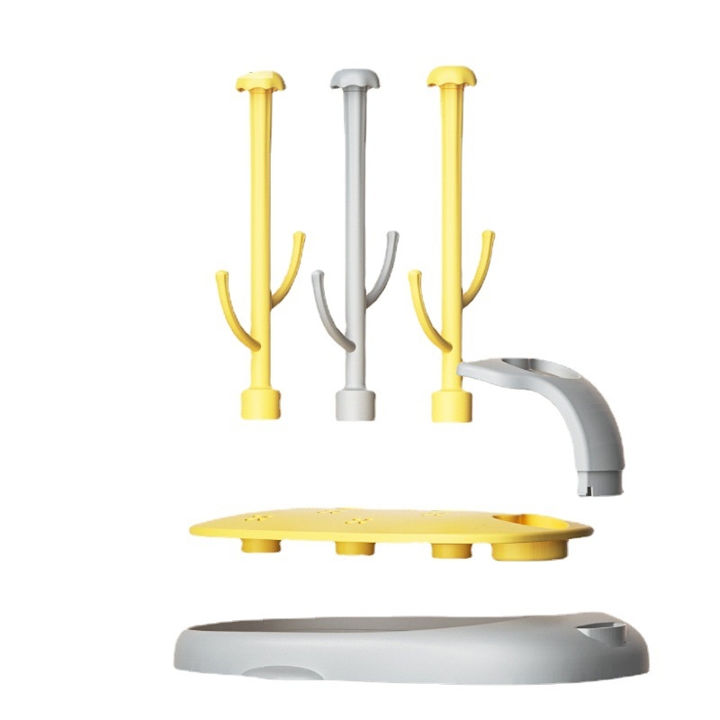 Držač bočica za bebe Eucalyptus Heart s uklonjivom sušilnom policom i držačem četkice za bočice