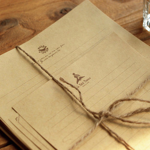 Σετ γραφικής ύλης από Kraft χαρτί, νεοκλασιστικός σχεδιασμός, 10 φύλλα ανά σετ, περιλαμβάνει 2 αυτοκόλλητα χαρτάκια σημειώσεων; μάρκα ssba; υλικό: χαρτί; στυλ: κινεζικός φάκελος; τυπωμένο λογότυπο: OK.