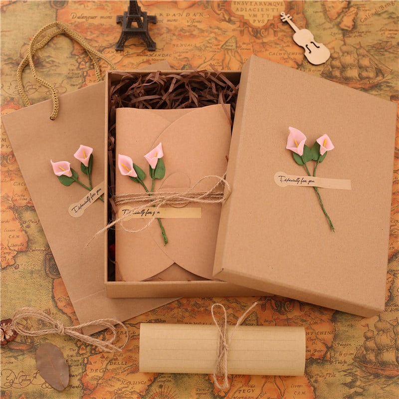 Σετ χαρτιού επιστολών και φακέλων σε κουτί δώρου, στυλ παραθύρου φακέλου, ρομαντική αρχαϊκή αισθητική, αγάπη επιστολής, ρετρό δώρο