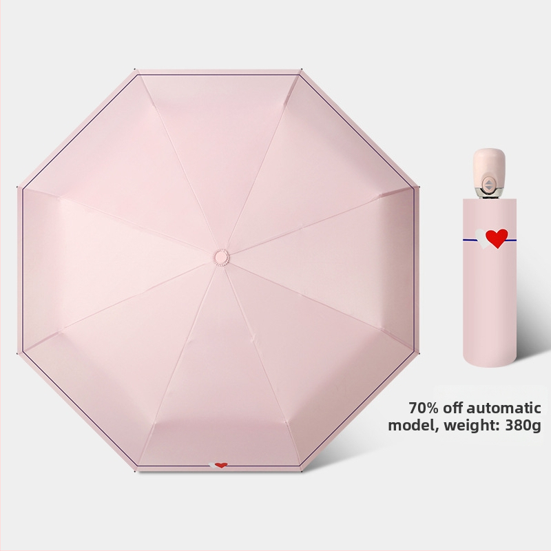 Slnečný dážnik s automatickým otvorením/zatvorením, 8 lúčov z vlákna, oceľová tyč, tkanina 210T s vinylovým povlakom, UPF>50