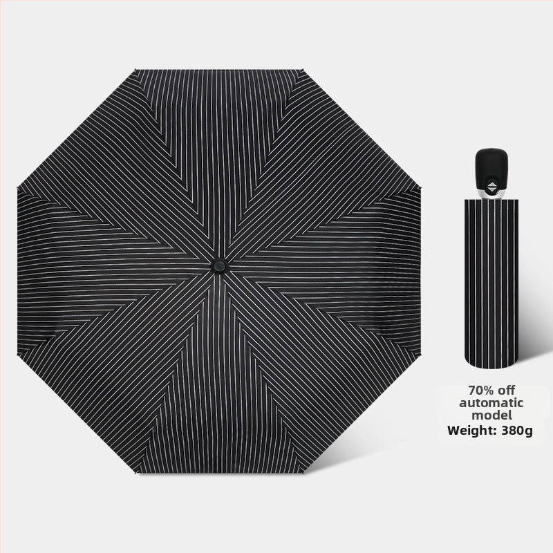 Slnečný dážnik s automatickým otvorením/zatvorením, 8 lúčov z vlákna, oceľová tyč, tkanina 210T s vinylovým povlakom, UPF>50