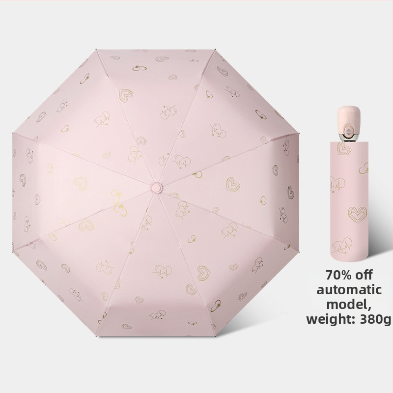 Slnečný dážnik s automatickým otvorením/zatvorením, 8 lúčov z vlákna, oceľová tyč, tkanina 210T s vinylovým povlakom, UPF>50