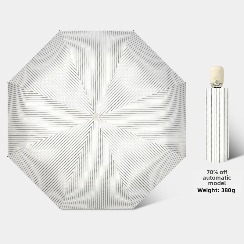 Slnečný dážnik s automatickým otvorením/zatvorením, 8 lúčov z vlákna, oceľová tyč, tkanina 210T s vinylovým povlakom, UPF>50