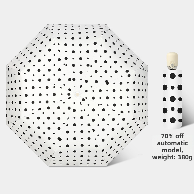 Slnečný dážnik s automatickým otvorením/zatvorením, 8 lúčov z vlákna, oceľová tyč, tkanina 210T s vinylovým povlakom, UPF>50