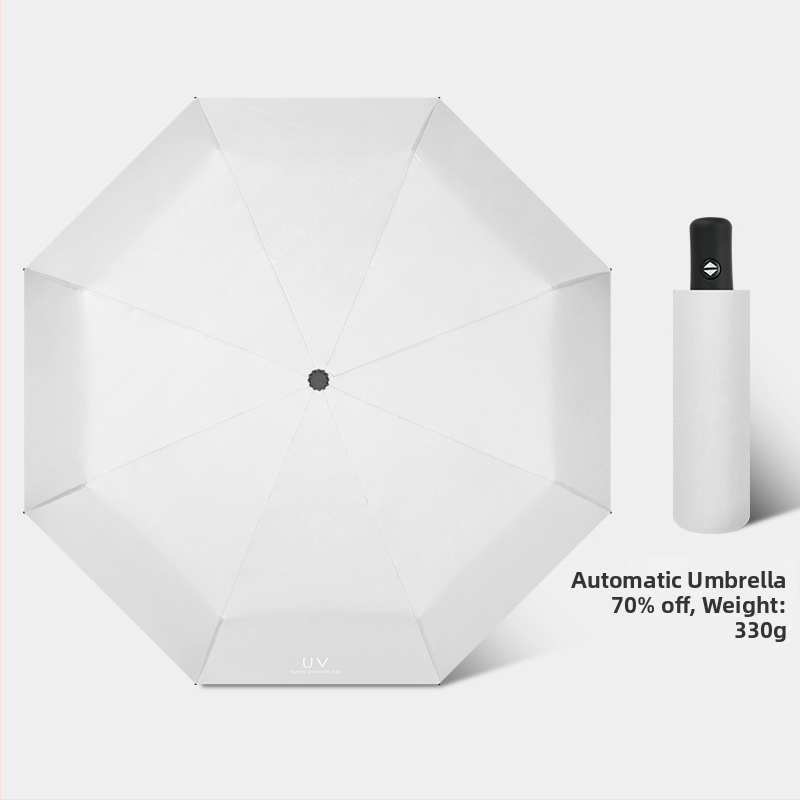 Slnečný dážnik s automatickým otvorením/zatvorením, 8 lúčov z vlákna, oceľová tyč, tkanina 210T s vinylovým povlakom, UPF>50