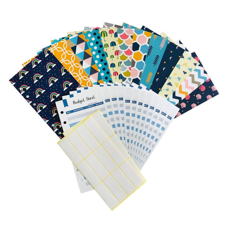 XF-0050 Σετ 12 φακέλων με χειρόγραφη χαρτί, PU δερμάτινος binder με μαγνητικό κούμπωμα, δυτικού στιλ