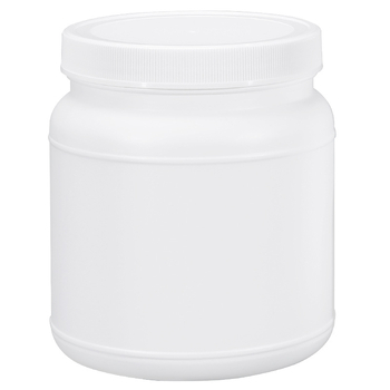 Контейнер за протеинова пудра, HDPE пластмаса, винтов капак със спирално уплътнение, голям отвор, капацитет 1250 ml / 1100 ml