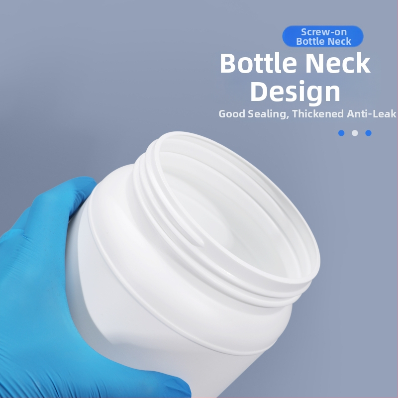 Контейнер за протеинова пудра, HDPE пластмаса, винтов капак със спирално уплътнение, голям отвор, капацитет 1250 ml / 1100 ml