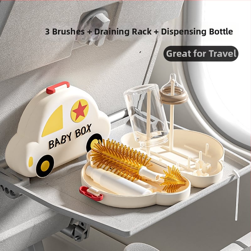 Yobeidi комплект за почистване на бутилки: сушилник за шишета, четка за биберони, преносима кутия за съхранение