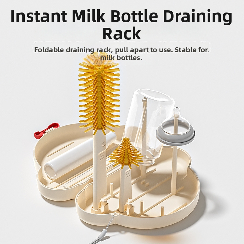 Yobeidi комплект за почистване на бутилки: сушилник за шишета, четка за биберони, преносима кутия за съхранение